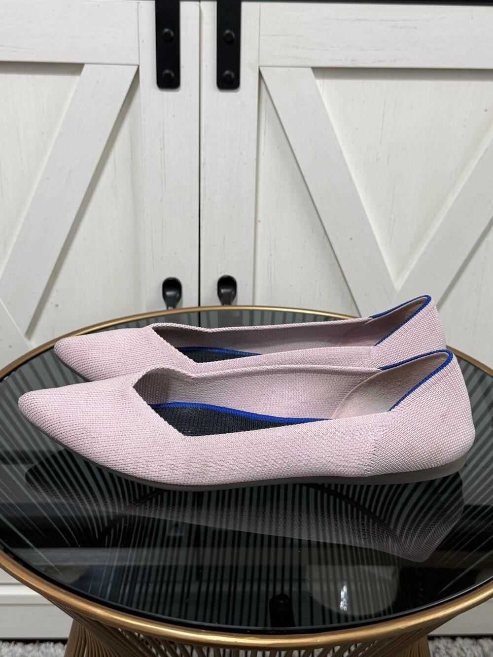 Rothy’s The Point Light Pink Knit Pointed Toe Ballet Flats Washable Women’s 9.5